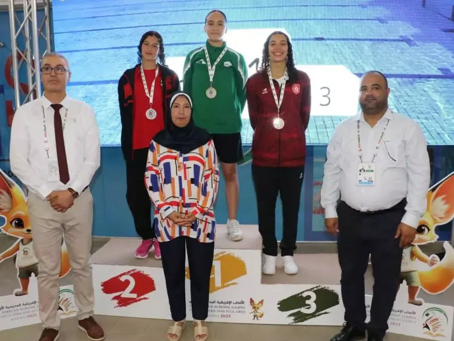 6 ميداليات جزائرية في سباحة الألعاب الإفريقية المدرسية