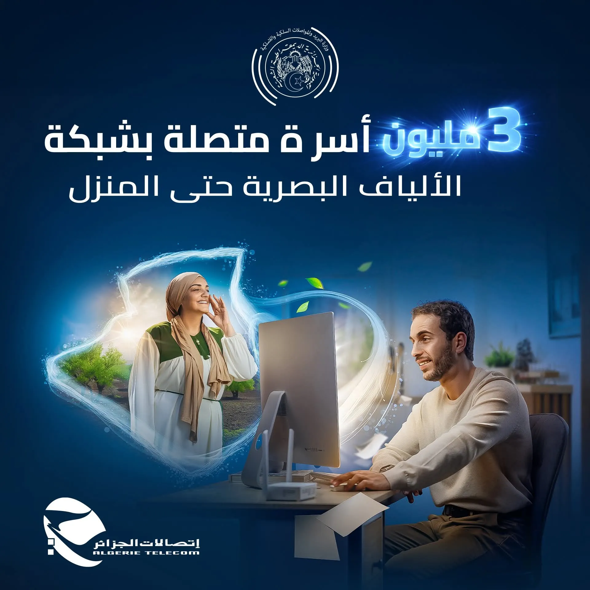 أكثر من 3 مليون أسرة موصولة بخدمة الألياف البصرية