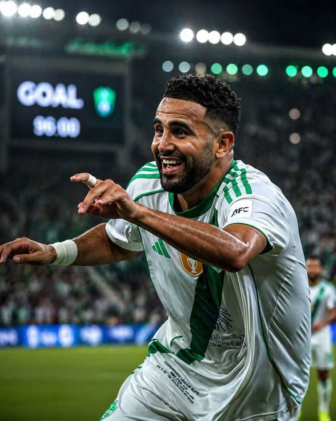 رياض محرز: الحمدلله قاتلنا في المباراة رغم الطرد وبالنهاية توجنا باللقب