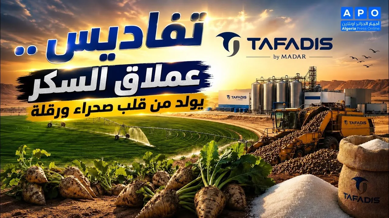 فيديو🎥 تفاديس..عملاق السكر يولد من قلب صحراء ورقلة