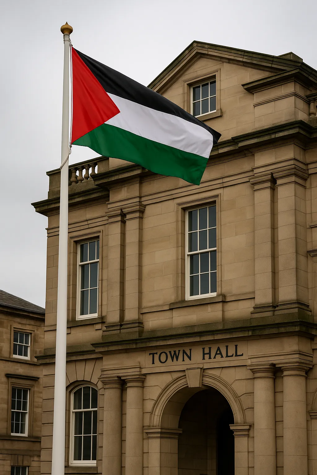 بلدية روذرهام ببريطانيا ترفع العلم الفلسطيني في خطوة لافتة