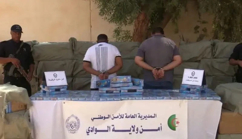 توقيف شخصين وضبط قرابة 2 مليون وحدة من المفرقعات بالوادي