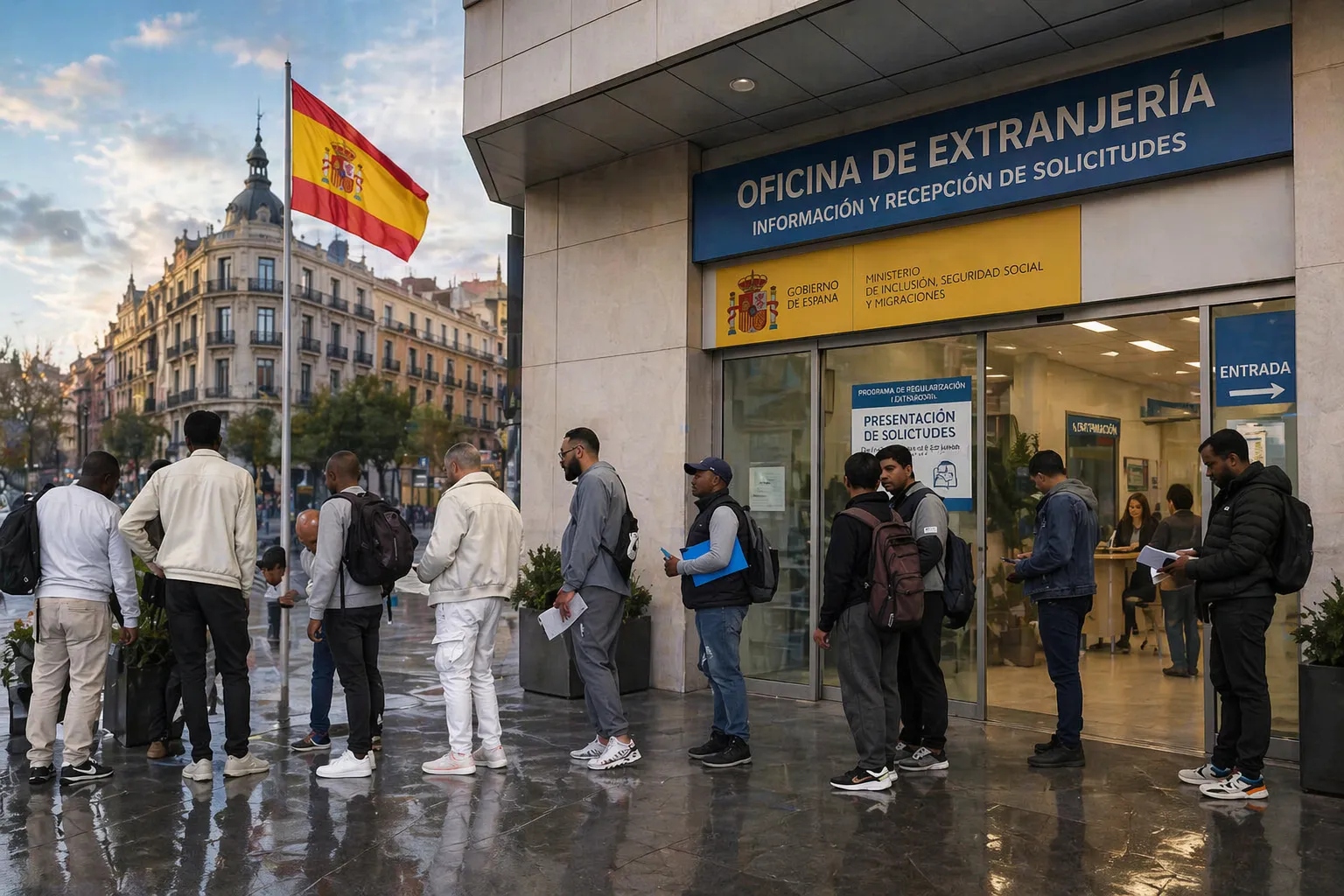 طوابير الأمل في إسبانيا…آلاف المهاجرين يتدفقون نحو تسوية تاريخية