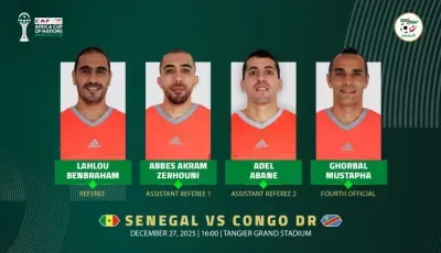 طاقم تحكيم جزائري لإدارة مباراة السنغال والكونغو الديمقراطية