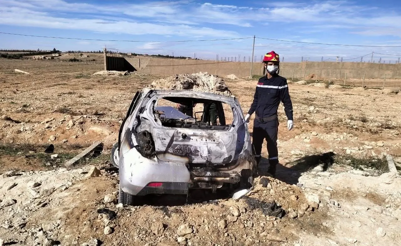 الجلفة.. وفاة 4 أشخاص في حادث مرور متبوع باحتراق كلي للسيارة