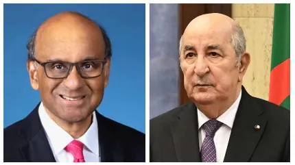 رئيس  الجمهورية يتلقى تهنئة من رئيس سنغافورة