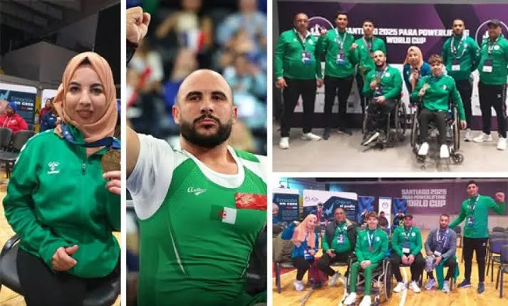 الجزائر تحصد ست ميداليات في  رياضة الباورليفتنغ لذوي الهمم  بتشيلي