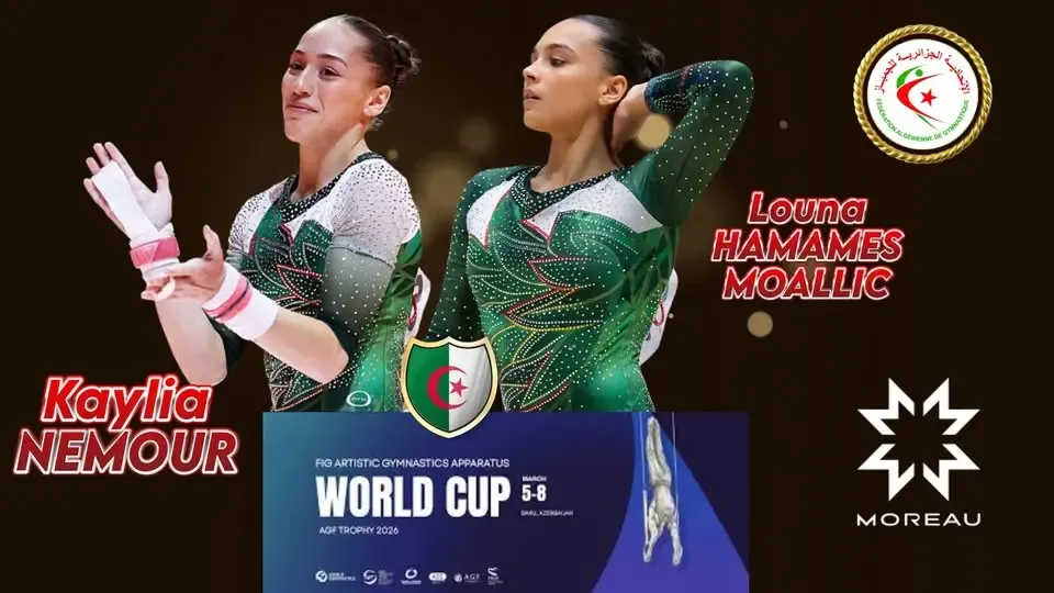 كيليا نمور تقود المشاركة الجزائرية في كأس العالم للجمباز 2026