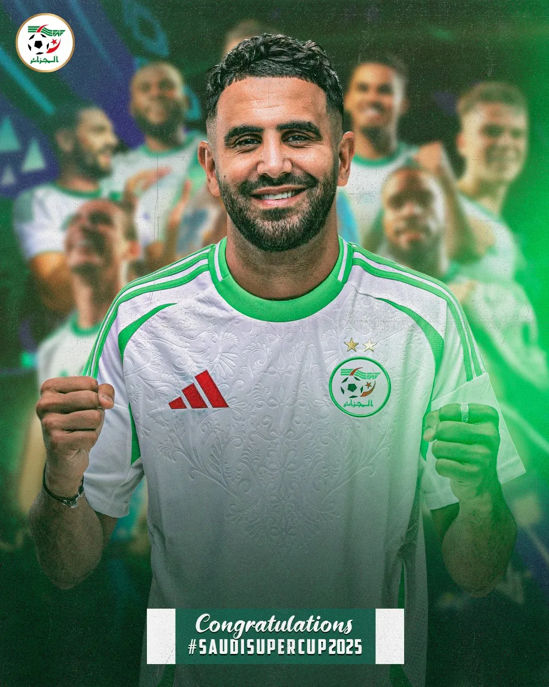 صادي يهنئ رياض محرز لتتويجه بكأس السوبر السعودي