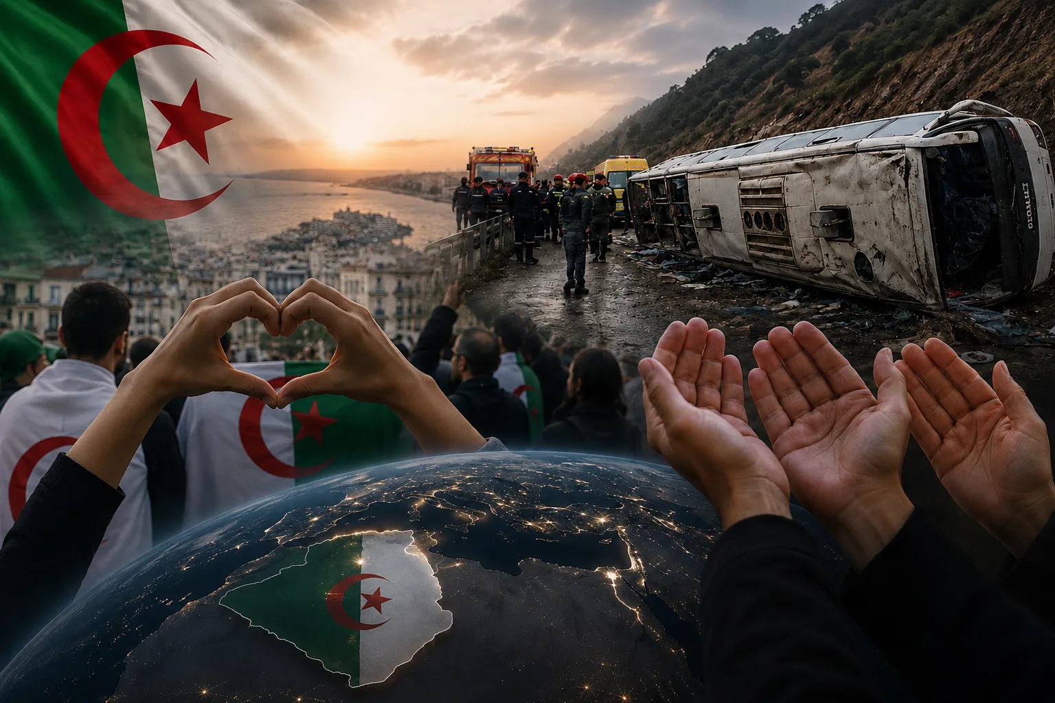 الجالية الجزائرية بالمهجر تُواسي ضحايا مأساة حافلة بومرداس