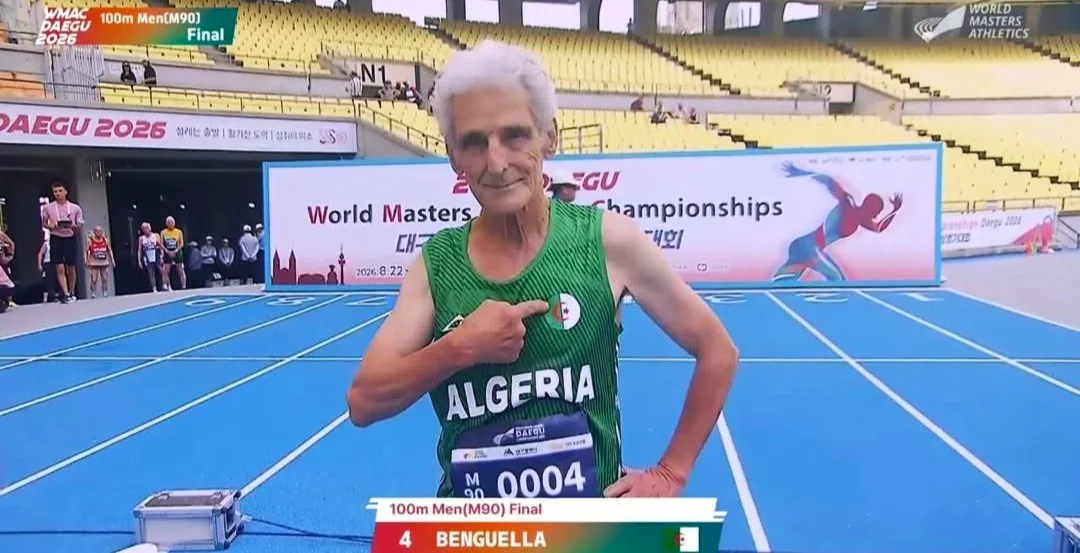 عداء جزائري في الـ92من العمر يتألق في بطولة العالم للماسترز ويحرز فضية