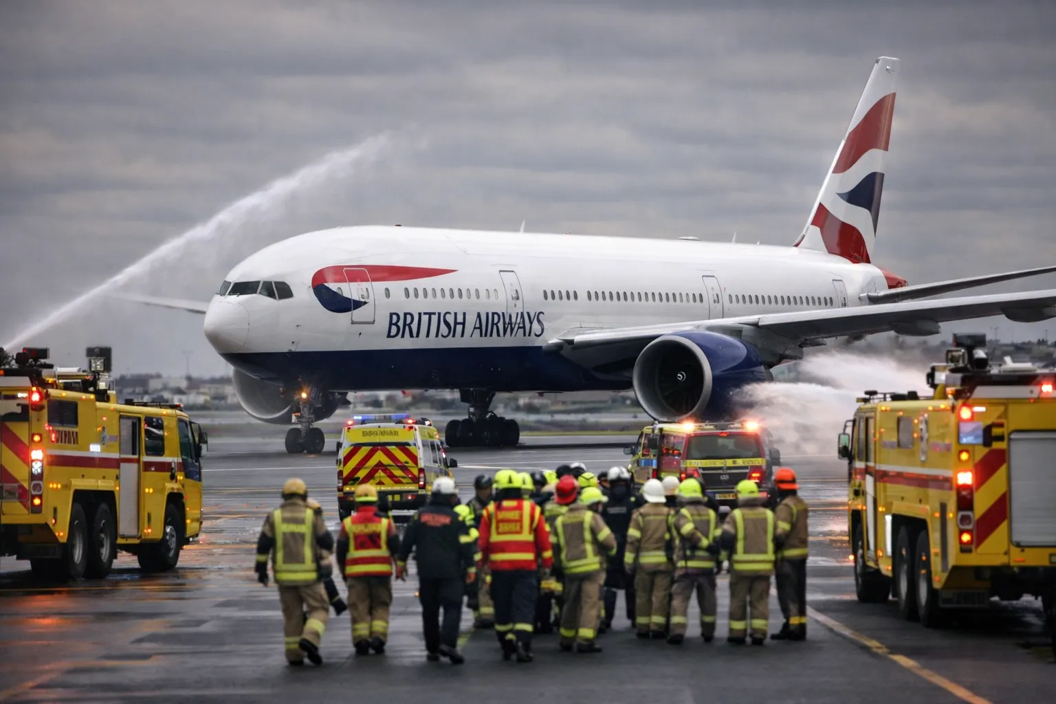 طائرة بريطانية تطلق نداء استغاثة جوي وتستدعي فرق الإطفاء